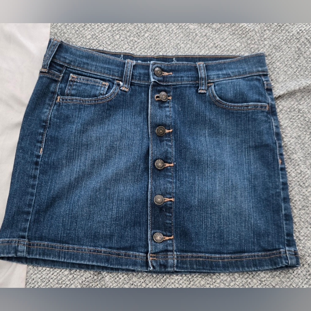 Old Navy Dark Blue Button-Up Mini Skirt